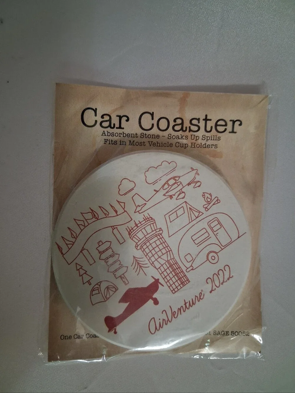 New Pair of AirVenture2022 Stone Car Coasters